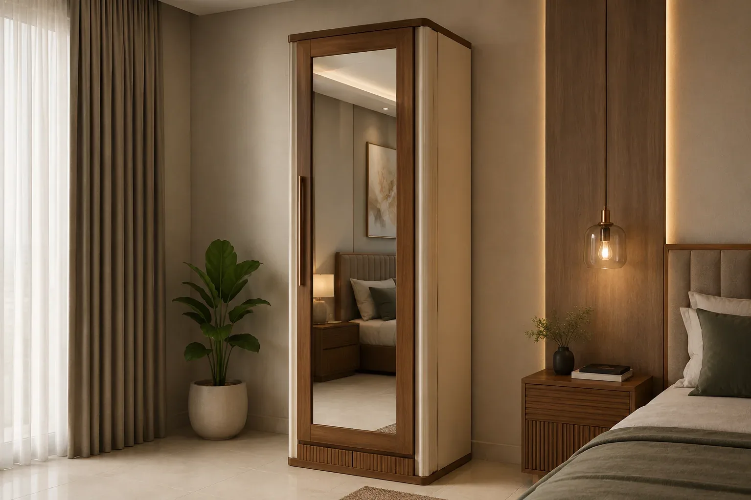 Single-door almirah — Wooden Almirah by Reedify Modulars