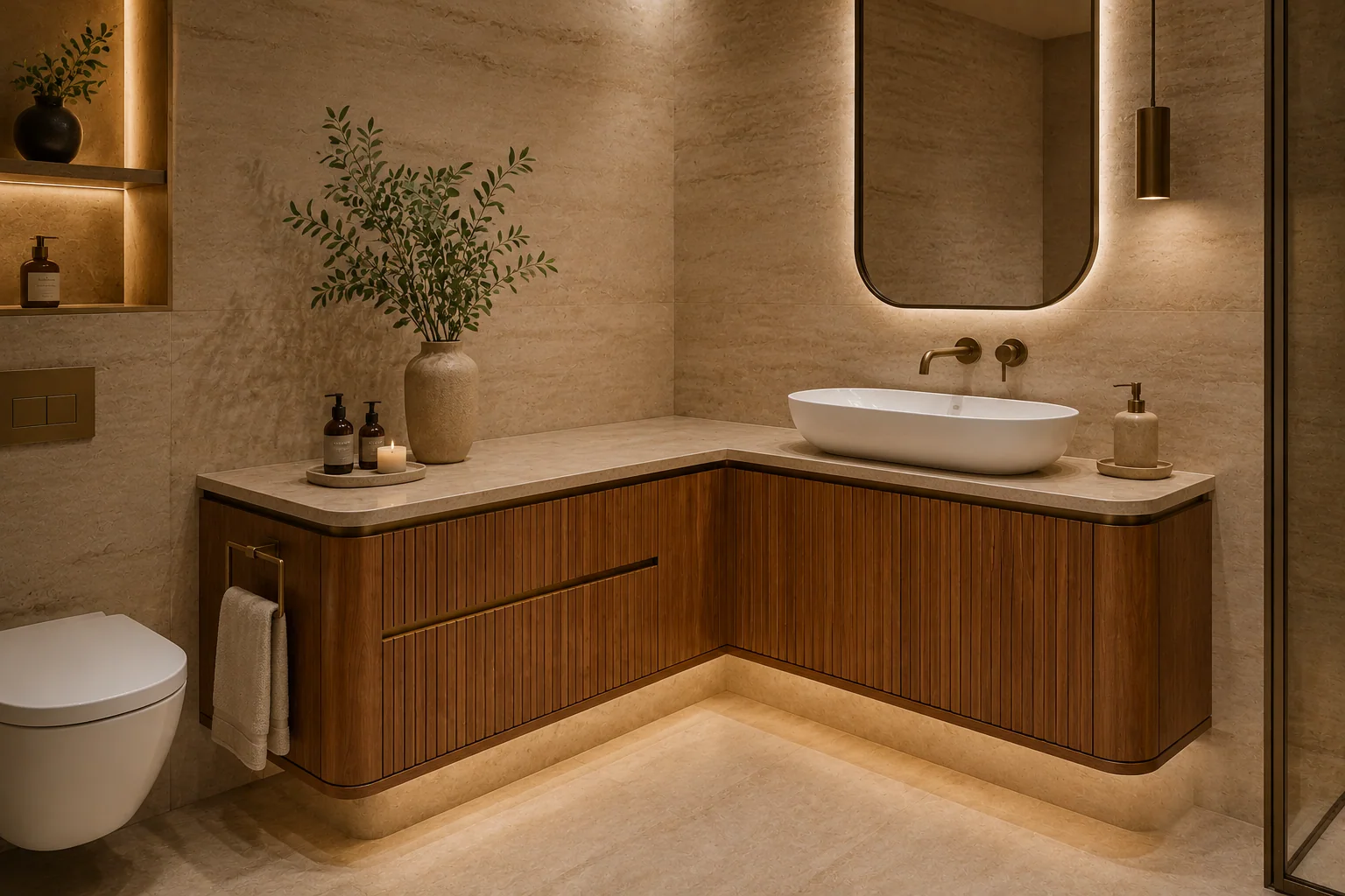 Corner Bathroom Vanity by Reedify Modulars Rohtak