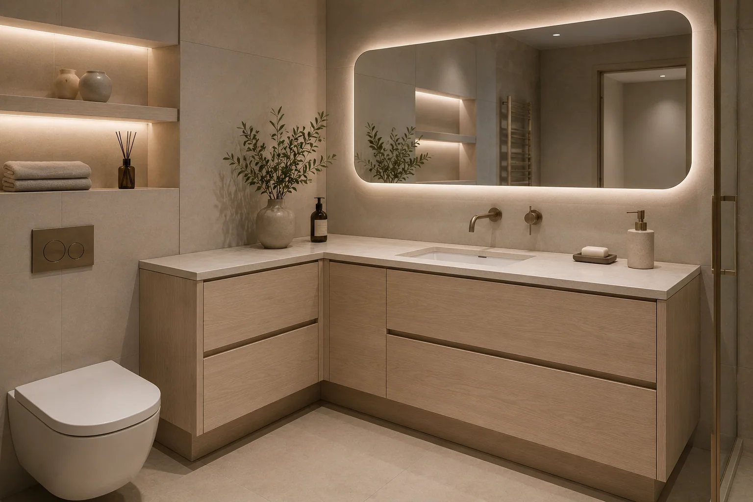 Corner Bathroom Vanity by Reedify Modulars Rohtak