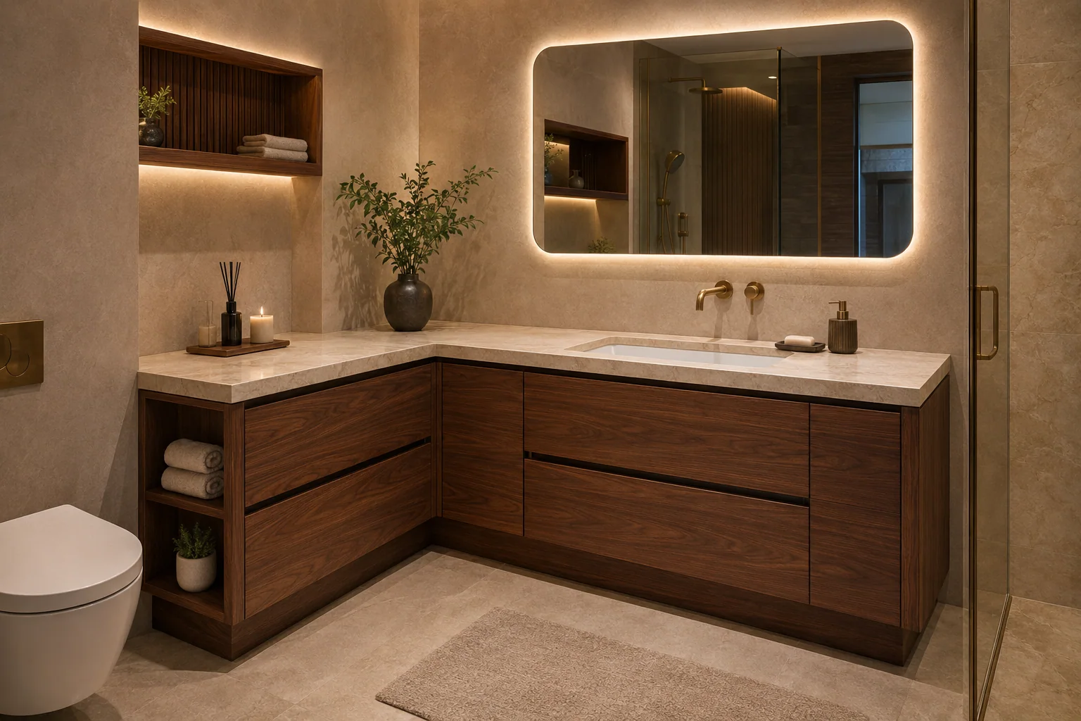 Corner Bathroom Vanity by Reedify Modulars Rohtak