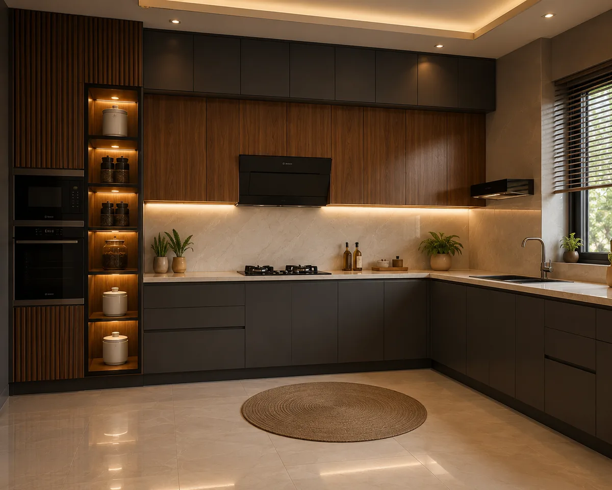 L-Shape Modular Kitchen Rohtak