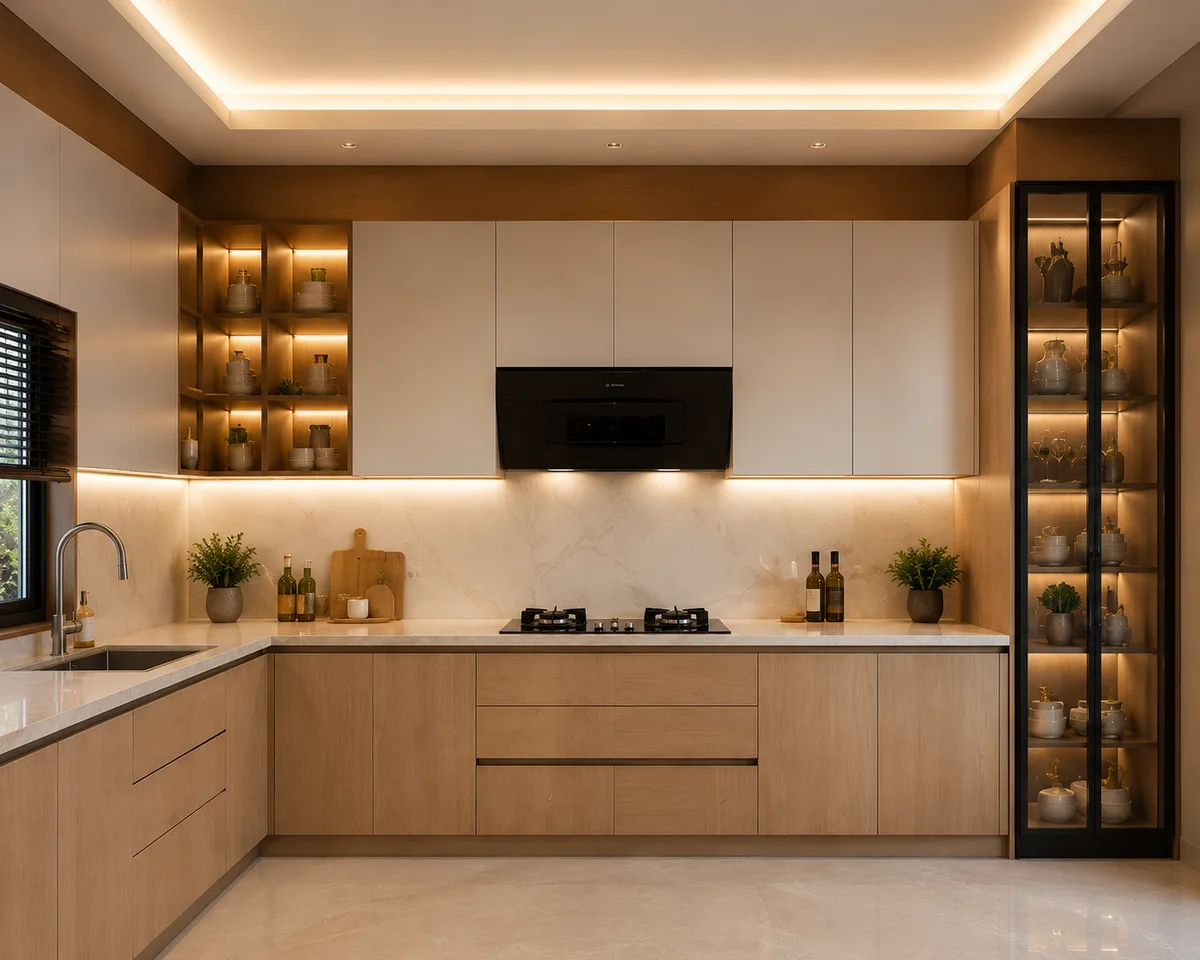 L-Shape Modular Kitchen Rohtak