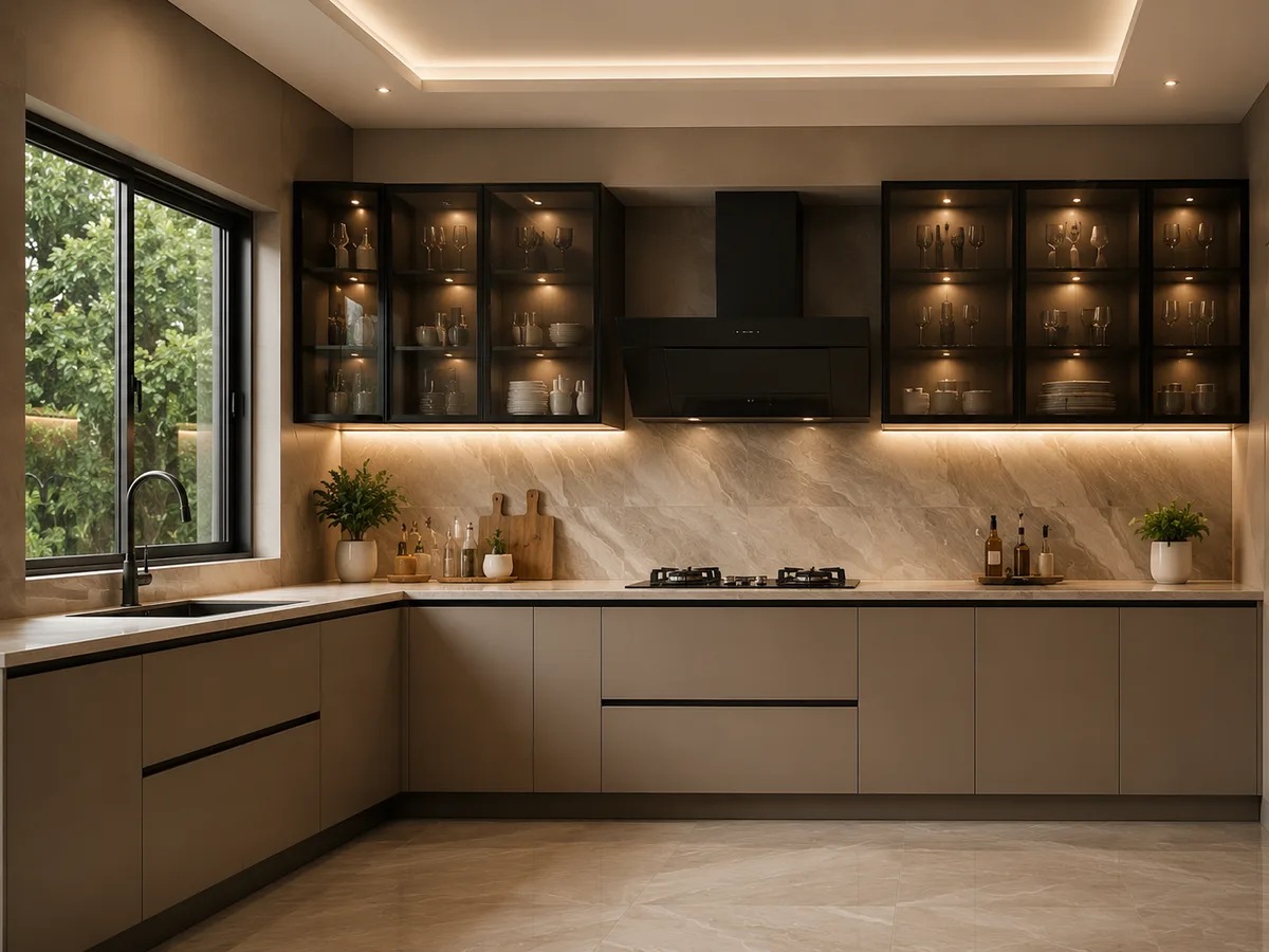 L-Shape Modular Kitchen Rohtak