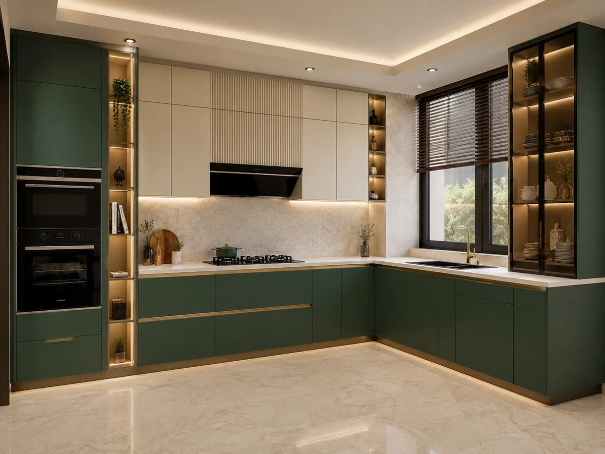 L-Shape Modular Kitchen Rohtak