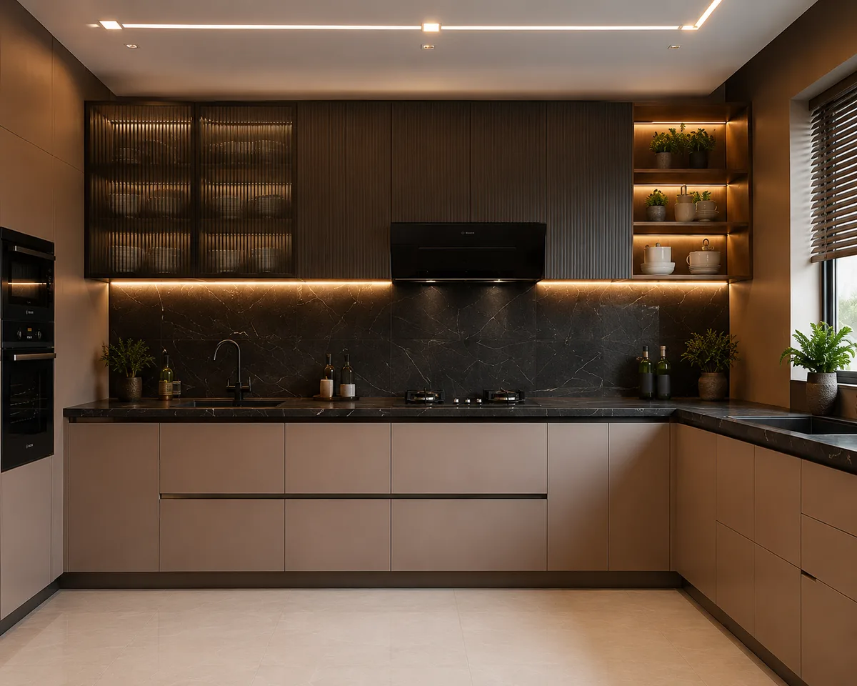 L-Shape Modular Kitchen Rohtak