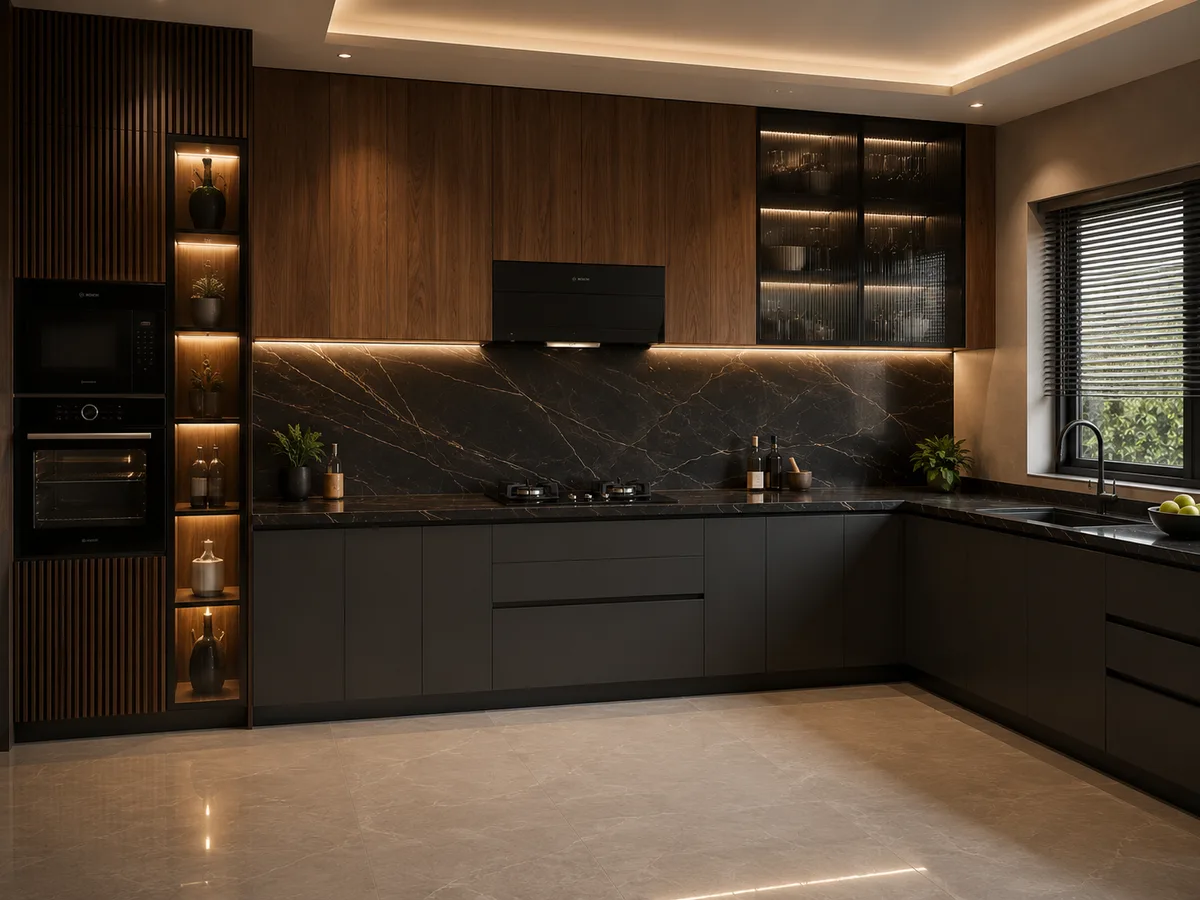 L-Shape Modular Kitchen Rohtak