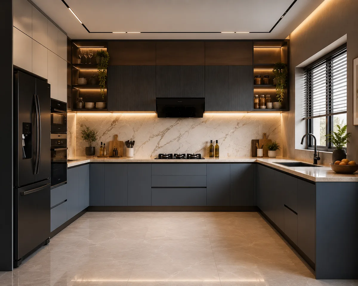 U-Shape Modular Kitchen Rohtak