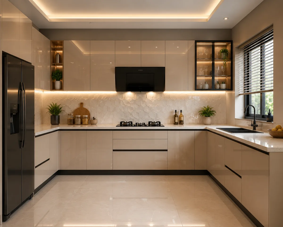 U-Shape Modular Kitchen Rohtak