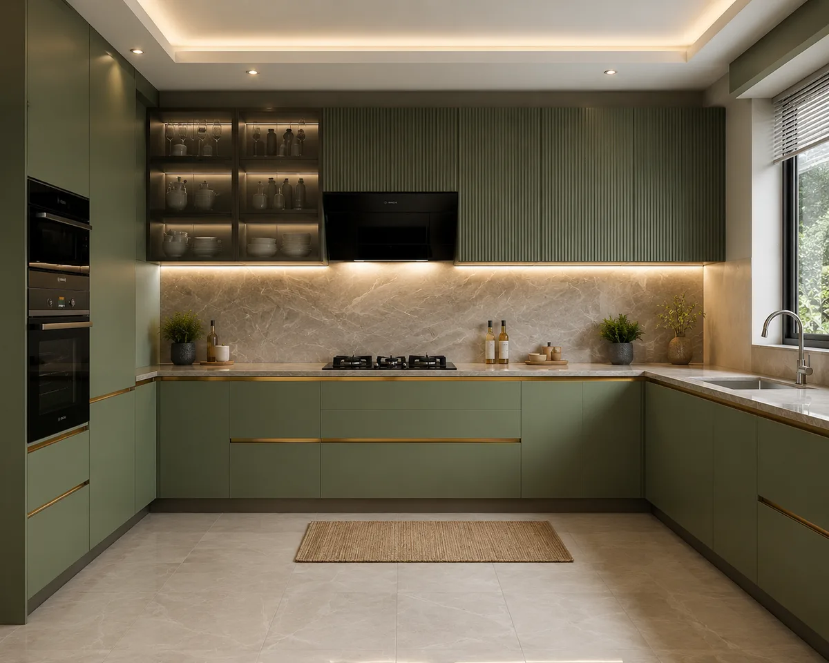 U-Shape Modular Kitchen Rohtak