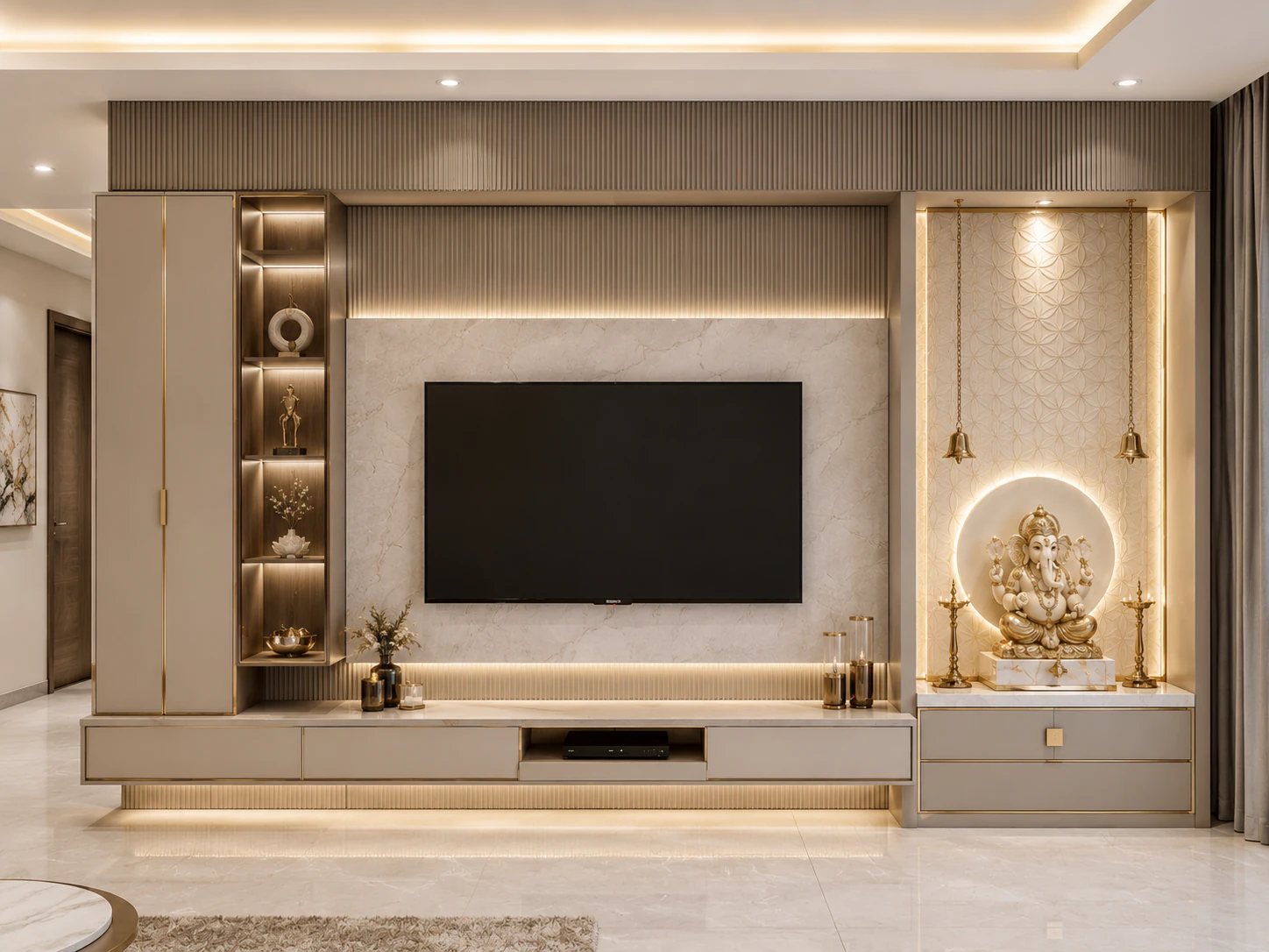 Attached pooja unit variation by Reedify Modulars Rohtak